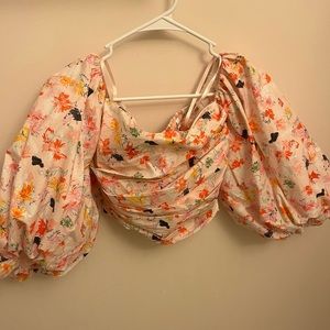 Tanya Taylor pink floral top